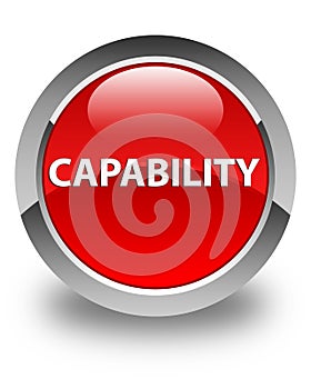 Capability glossy red round button