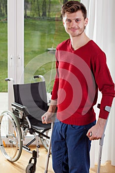 Capable disabled man standing