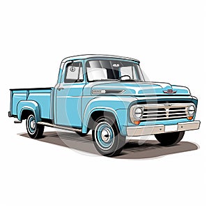 Capable pickup truck illustration