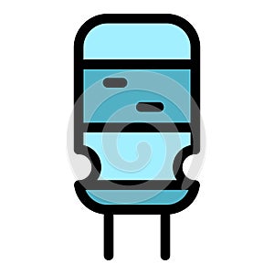 Capacitor chip icon color outline vector