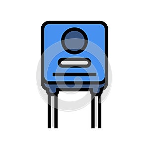 capacitor electrical engineer color icon vector illustration