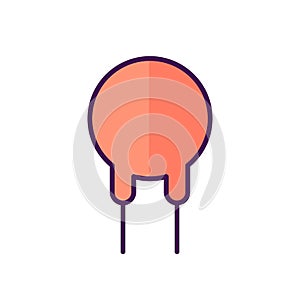 capacitor line icon, electronic component vector