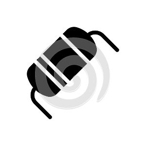 Capacitor vector glyph flat  icon