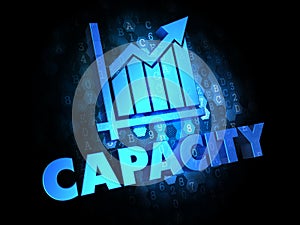 Capacity Concept on Dark Digital Background.