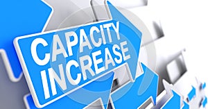 Capacity Increase - Message on the Blue Cursor. 3D.
