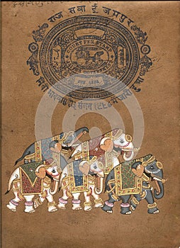 Caparisoned elephant on parade