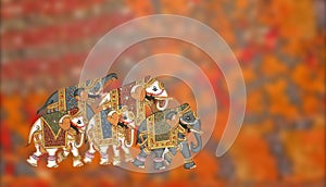 Caparisoned elephants