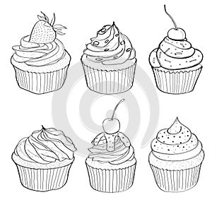 Capcake hand drawn illustration