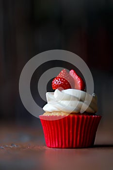 Capcake with strawberries
