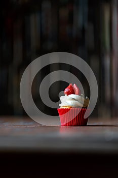 Capcake with strawberries