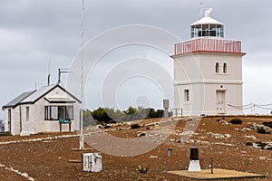 Cape Borda lighthouse and keepers quarters on Kangaroo Island South Australia on may 10th 2021