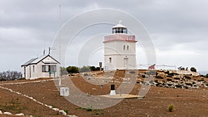 Cape Borda lighthouse and keepers quarters on Kangaroo Island South Australia on may 10th 2021