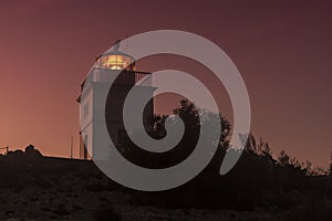 Cape Borda Lighthouse at sunset. Kangaroo Island, South Australia SA, Australia