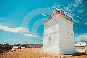 Cape Borda square lighthouse with cannon, Kangaroo Island