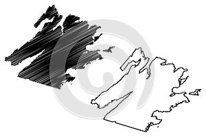 Cape Breton County (Canada, Nova Scotia Province, North America) map