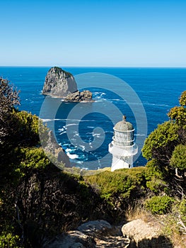 Cape Brett Lighthouse and Cape Brett Hut in Rawhiti New Zealand