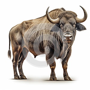 Cape Buffalo African Safari Animal on White Background