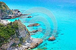 Cape Capo Vaticano aerial panoramic view, Calabria, Southern Ita