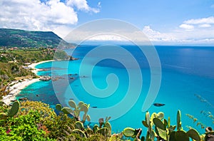 Cape Capo Vaticano aerial view from cliffs, Calabria, Southern Italy