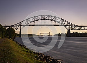 Bourne Bridge over the Cape Cod Canal when the tide changes photo