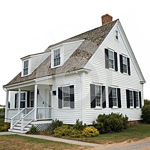 Cape Cod House isolated on transparent background