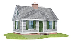 Cape Cod House Rendering