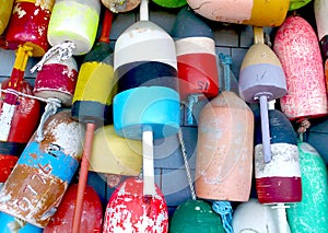 Cape Cod Lobster Buoys at Orleans, Massachusetts