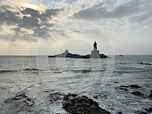 Cape Comorin Kanyakumari, India, West Bengal Tamil Nadu, March, 15, 2019. Sunrise at Cape Comorin Kanyakumari. The southern