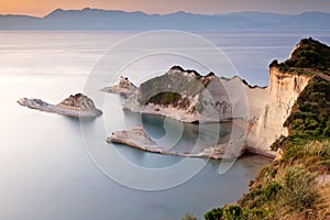Cape Drastis at sunset, Corfu island, Greece