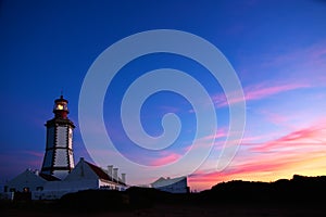 Cape Espichel lighthouse at dusk