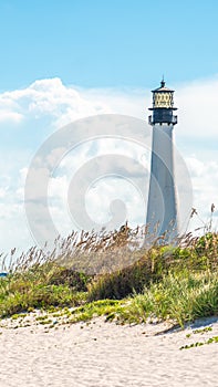 Cape Florida Lighthouse in Key Biscayne, Miami, USA