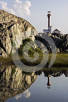 Cape Forchu Lighthouse in Nova Scotia in Canada