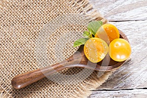 Cape gooseberry fruit, uvilla