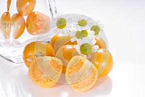 Cape gooseberry fruit, uvilla on white background