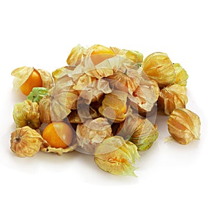 Cape Gooseberry, Physalis fruit or golden berry isolated over white background