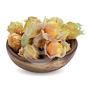 Cape Gooseberry, Physalis fruit or golden berry isolated over white background