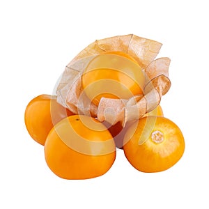 Cape gooseberry, physalis isolated on white background