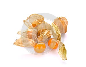 Cape gooseberry (physalis) isolated on white background.