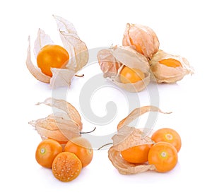 Cape gooseberry physalis isolated on white background