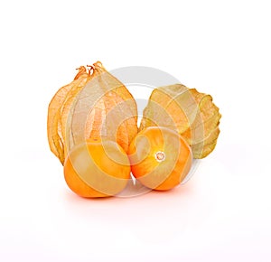 Cape gooseberry (physalis) isolated on white background