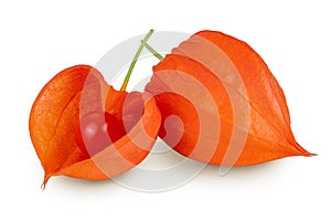 Cape gooseberry, physalis isolated on white background with full depth of field