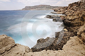 Cape Greco, Cyprus with rough Sea