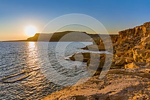 Cape Greco on Cyprus at sunset