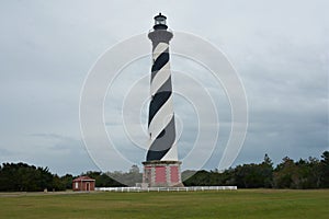 The Cape Hatteras Lighthouse is an iconic structure along the coast of the Outer Banks in North Carolina