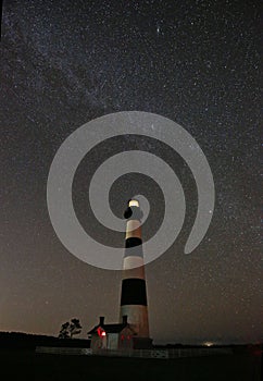 Cape Hatteras lighthouse nc night with stars