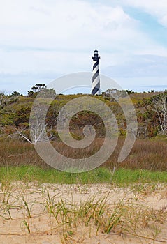 The Cape Hatteras Lighthouse near Buxton, North Carolina vertical