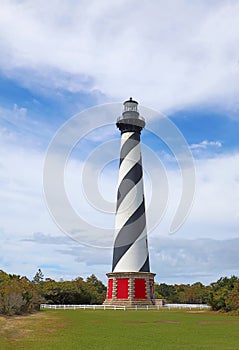 The Cape Hatteras Lighthouse near Buxton, North Carolina vertical