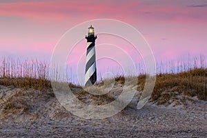 Cape Hatteras Lighthouse at Sunset in the Outer Banks North Carolina