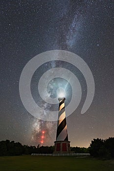 Cape Hatteras Lighthouse under the Milky Way Galaxy
