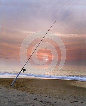 Cape Hatteras sunset with fishing pole